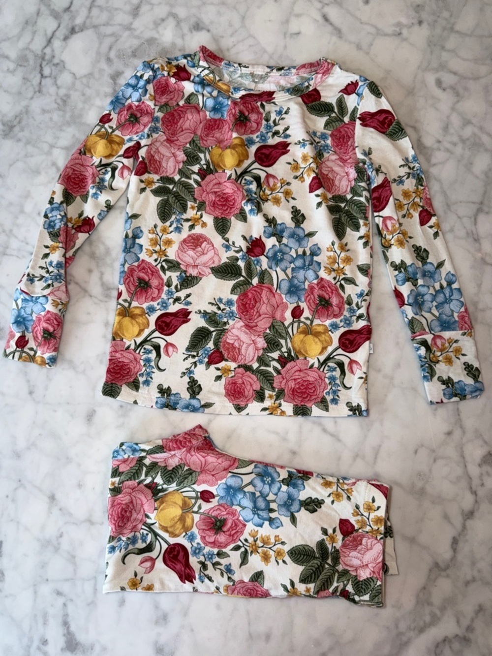 Posh Peanut Floral Two-Piece Long Sleeve PJ Set 3/4T